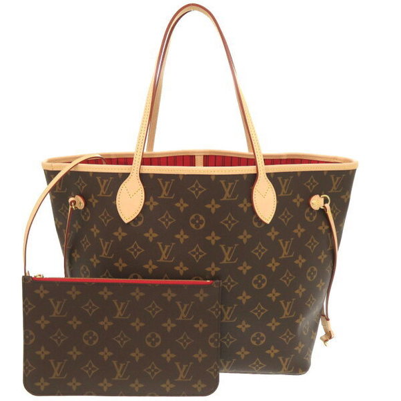 Louis Vuitton Neverfull Monogram Cerise Red Tote Bag LV - Picture 1 of 9